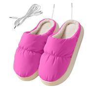 Pantuflas Térmicas - Botas Calientapiés Unisex, Zapatos con Calefacción Eléctrica | Zapatos calefactores eléctricos de felpa de invierno con batería recargable, calentador eléctrico de zapatos para ho