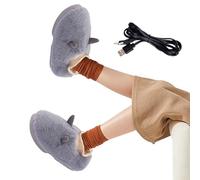 Pantuflas térmicas de felpa suave de ABS - 440 g, pantuflas térmicas inalámbricas, para interiores y mujeres, para clima frío, cómodas, para uso en invierno