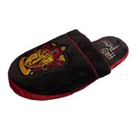 Pantuflas tipo alpargatas de peluche, Harry Potter, Gryffindor, color negro y rojo, multicolor, 38-40