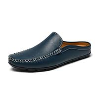Pantuflas tipo zueco para hombre, transpirables, de piel, mocasines casuales, Blue, 44 EU