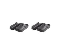 Pantuflas tipo zuecos impermeables para mujer, zapatos de enfermería para enfermera, médico, verano, color negro, talla 38, Juego de 2 unidades, color negro, talla 39, Medium