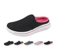 Pantuflas transpirables para mujer, zapatillas de estar por casa para mujer, cerradas, transpirables, ligeras, boho sabots de malla, zapatillas planas deportivas, zapatos abiertos, Vino, 45 EU