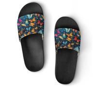Pantuflas unisex antideslizantes para casa de verano, para interiores y exteriores, playa, hotel, Mariposa en la página del libro, 39 1/3 EU