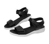 Pantuflas unisex con puntera grande, antideslizantes, de secado rápido, para la fascitis plantar, sandalias ortopédicas para interiores y exteriores, baño, jardín, piscina, Black, 7.5 UK 3X-Narrow