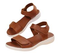 Pantuflas unisex con puntera grande, antideslizantes, de secado rápido, para la fascitis plantar, sandalias ortopédicas para interiores y exteriores, baño, jardín, piscina, Brown, 4 UK 3X-Narrow