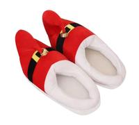 Pantuflas unisex de felpa estilo elfo de Navidad, suaves, cálidas, novedosas, para fiestas de vacaciones y acogedoras para interiores de invierno, Rojo sandía, Talla única