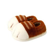 Pantuflas Verano Mujer Zapatillas de invierno con forma de pata de gato for parejas, zapatos térmicos gruesos con forro polar de felpa for el hogar, antideslizantes, unisex, antifrío(Coffee,42-43)