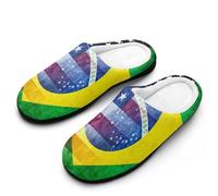 Pantuflas vintage de la bandera de Estados Unidos y Brasil para hombre, para interiores y exteriores, con suela de goma, Estilo:, 42.5 EU