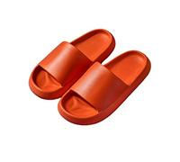 Pantuflas Zapatillas de casa con suela gruesa for mujer, sandalias de interior for el hogar for parejas de verano, zapatos de baño con punta de fondo suave for hombre Zapatos de verano(Orange,38/39)