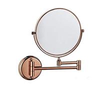 PANTUM Espejo de Maquillaje montado en la Pared con Aumento 3X de 8 Pulgadas, Espejo de baño Extensible Giratorio de Doble Cara (7 Colores Disponibles) (Color: Oro Rosa)