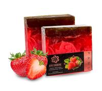 Panu Soaps Fresa - Jabón de Ducha Vegano para Todo Tipo de Piel - Jabón Natural como Gel de Ducha Sólido y Champú Sólido - Jabón de Ducha Natural como Gel de Ducha Sólido