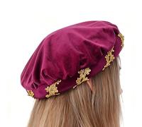 Pañuelo acolchado renacentista - gorro grueso y , envoltura de pelo auténtico de un noble, elegante accesorio de corona de estilo turbante medieval | Ropa de recreación para