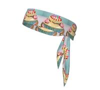 Pañuelo atlético con estampado de pastel grande, corbata deportiva para tenis, ciclismo, gimnasio, ajuste ajustable