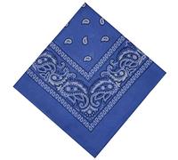 Pañuelo bandana para el cuello, para moteros, Nikki, estampado de cachemira, 100 % algodón, 25 colores, azul, Talla única