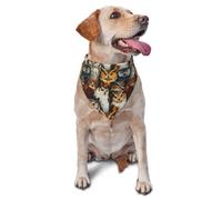 Pañuelo colorido con estampado de búho para perros pequeños, medianos y grandes, ajustable, lindo gato, perros, pañuelo triangular, baberos, bufanda, accesorios de pañuelo