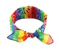 Pañuelo cuadrado de algodón con diseño de rayas arcoíris para mujeres y niñas, diadema de conejo para niños, niñas, niñas, niños, mujeres, pinzas para el pelo, pinzas para el pelo, horquillas, aros