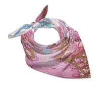 Pañuelo cuadrado para el pelo, bandana unisex de moda, color rosa suave, con estampado de Candy Land