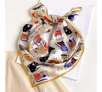 Pañuelo cuadrado para mujer con estampado de , tela Y y cómoda, adecuado para atuendos, usable en todas , salidas, ocio y citas