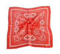 Pañuelo cuello mujer Pañuelo cuadrado de seda satinado vintage con diseño flor anacardo (70 x 70 cm) Ladies Beach Vintage Shawl Chiffon(Red)