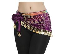 Pañuelo Danza Del Vientre Bufanda de la cadera for danza del vientre con bordado de cuentas, 6 colores, cinturón de monedas for danza del vientre, ropa de lección, decoración de disfraces de práctica(