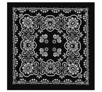 Pañuelo de algodón colorido multiusos para la cabeza, bufanda de gran tamaño para adolescentes, niños y niñas, bufanda cuadrada con estampado floral para hombres, Negro Modelo A, Talla única