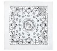 Pañuelo de algodón colorido multiusos para la cabeza, bufanda de gran tamaño para adolescentes, niños y niñas, bufanda cuadrada con estampado floral para hombres, Blanca B, Talla única