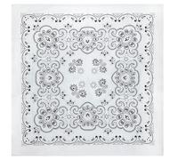 Pañuelo de algodón colorido multiusos para la cabeza, bufanda de gran tamaño para adolescentes, niños y niñas, bufanda cuadrada con estampado floral para hombres, Blanco a, Talla única