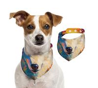 Pañuelo de algodón de doble cara para cumpleaños de perro, lavable, con mirada de lobo, baberos para perros pequeños, medianos y grandes, unisex, perros, gatos, mascotas, grande