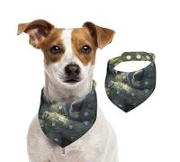 Pañuelo de algodón de doble cara para cumpleaños de perro, lavable, diseño de canguro soñando en el pastizal, baberos para perros pequeños, medianos y grandes, unisex, perros, gatos, mascotas, grande