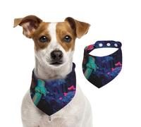 Pañuelo de algodón de doble cara para cumpleaños de perro, lavable, diseño de hongo mágico de fantasía, baberos para perros pequeños, medianos y grandes, unisex, para perros, gatos, mascotas, grande