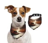 Pañuelo de algodón de doble cara para cumpleaños de perro, lavable, el antiguo país de las hadas bajo la puesta de sol, baberos para perros pequeños, medianos y grandes, unisex, perros, gatos