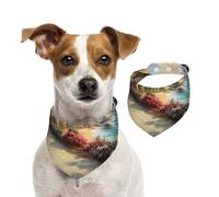Pañuelo de algodón de doble cara para cumpleaños de perro, lavable, el camino al país de las maravillas, baberos para perros pequeños, medianos y grandes, unisex, perros, gatos, mascotas, pequeño