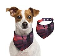 Pañuelo de algodón de doble cara para cumpleaños de perro, lavable, elefantes africanos que dan un paseo bajo la deslumbrante puesta de sol, baberos para perros pequeños, medianos y grandes, unisex