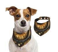 Pañuelo de algodón de doble cara para cumpleaños de perro, lavable, ojos misteriosos dorados, baberos para perros pequeños, medianos y grandes, unisex, para perros, gatos, mascotas, mediano