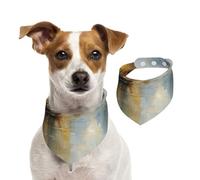 Pañuelo de algodón de doble cara para cumpleaños de perro, lavable, pintura poética de paisaje, baberos para perros pequeños, medianos y grandes, unisex, perros, gatos, mascotas, pequeño