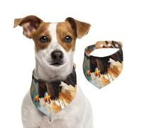 Pañuelo de algodón de doble cara para cumpleaños de perro, lavable, The Fierce Eagle Flying Dog Scarf Baberos para perros pequeños, medianos y grandes, unisex, perros, gatos, mascotas, grande