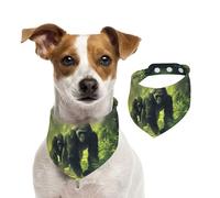 Pañuelo de algodón de doble cara para cumpleaños de perro, lavable, The Gorilla Crossing The Jungle, baberos para perros pequeños, medianos y grandes, unisex, para perros, gatos, mascotas, mediano
