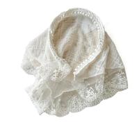 Pañuelo de encaje de verano, diadema, pañuelo triangular de tela, pañuelo en la cabeza, banda for el cabello, tocado(White headband and scrunchie)