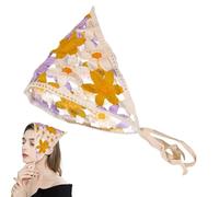 Pañuelo de ganchillo para mujer, pañuelo de ganchillo para la cabeza, pañuelo para el pelo, pañuelo de ganchillo para el pelo, pañuelo para el pelo, pañuelo de ganchillo floral
