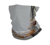 Pañuelo de piel roja y blanca con estampado de zorro, diadema, toalla para hombres y mujeres, máscara deportiva multifuncional