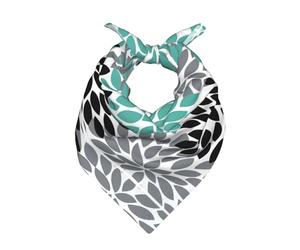 Pañuelo de satén con estampado de flores de dalia para mujeres y hombres, bufanda cuadrada similar a la seda, decoración de bolso retro, Negro, 22"x22"