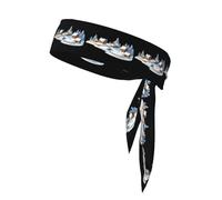 Pañuelo deportivo de doble cara con correa para la cabeza WHJSSF de un pequeño pueblo en la nieve, suave y transpirable, adecuado para yoga, correr y fitness