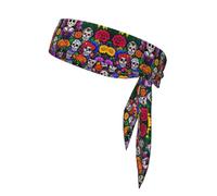 Pañuelo deportivo de doble cara con imagen de WHJSSF Day of the Dead Soft and Breathable Suitable for Yoga Running and Fitness