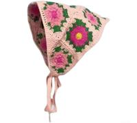 Pañuelo elástico triangular clásico floral tejido para el cabello, bandana de algodón suave y transpirable para fiesta en la playa, uso diario (G)