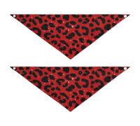 Pañuelo falso con estampado de leopardo rojo con purpurina para perro, forma única, ajustable, bufanda para mascotas para niños y niñas, accesorios de vacaciones para mascotas, decoración para perros