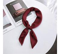 Pañuelo FBFGSolid Pañuelo para la cabeza de las mujeres para el cabello Pañuelos de cuello de seda rosa verde blanco para mujer 70cm * 70cm Pañuelos cuadrados Pañuelos para mujer WineRed