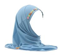 Pañuelo floral de uso rápido para niñas, suave y elástico, ideal para la escuela, tiempo de juego y ocasiones especiales (colores surtidos), azul celeste, Sky Blue