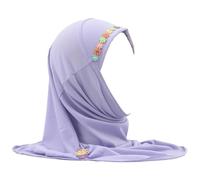 Pañuelo floral de uso rápido para niñas, suave y elástico, ideal para la escuela, tiempo de juego y ocasiones especiales (colores surtidos), morado claro, violeta claro