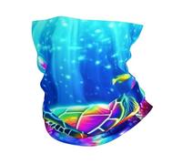 Pañuelo impreso de tortugas y arrecifes de coral que brillan en la oscuridad, diadema, toalla para hombres y mujeres, máscara deportiva multifuncional