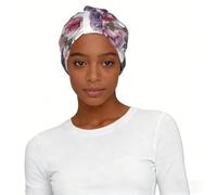Pañuelo moderno para la cabeza con estampado de rosas rosas para mujer, turbante elástico suave, talla única, cómodo